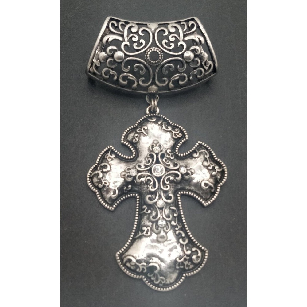 Rhinestone Scarf Cross Pendant